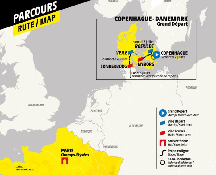 Carte générale - Départ Tour de France 2021