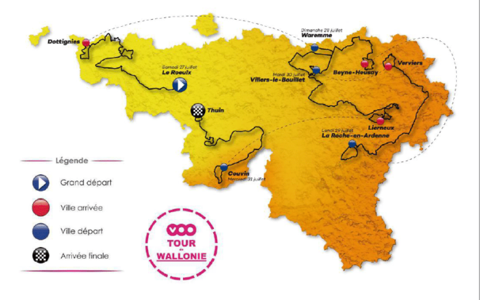 Tour de Wallonie 2019 - Carte générale