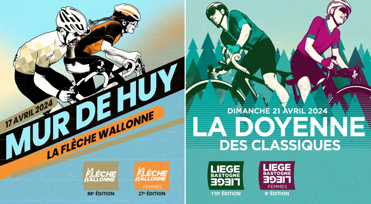 Quatre passages sur le Mur de Huy sur la Flèche Wallonne Liège