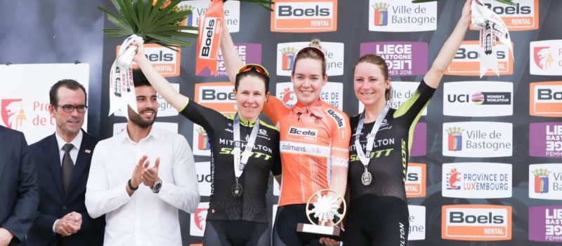 Anna van der Breggen - Amanda Spratt - Annemiek van Vleuten - Podium Liège-Bastogne-Liège Femmes 2018