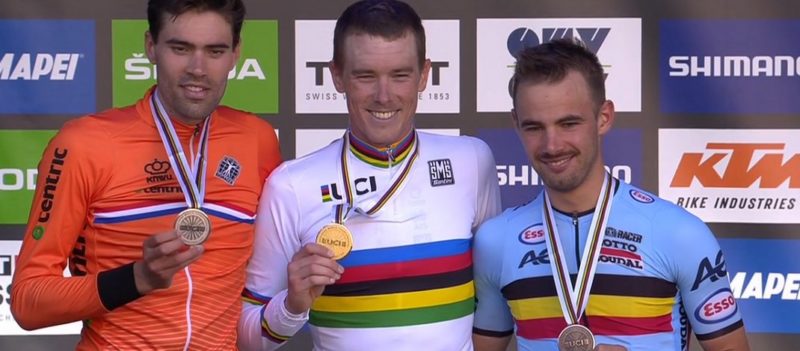 Podium Contre-la-montre Championnats du monde 2018 - Tom Dumoulin Rohan Dennis Victor Campenaerts