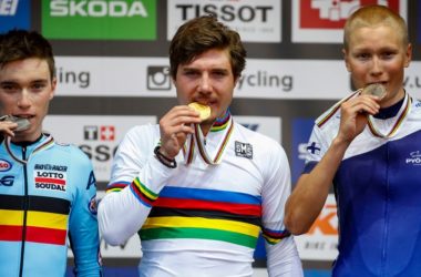 Podium Espoirs Championnats du monde sur route 2018 - Marc Hirschi - Bjorg Lambrecht - Jakko Hanninen