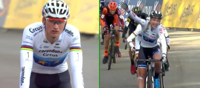 Montage - Mathieu Van der Poel - Annemarie Worst - Cyclo-cross Hamme 2018