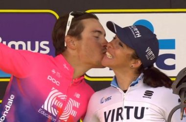 Alberto Bettiol et Marta Bastianelli - Podium Vainqueurs Tour des Flandres 2019