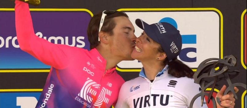 Alberto Bettiol et Marta Bastianelli - Podium Vainqueurs Tour des Flandres 2019