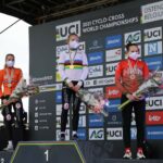 Podium Aniek van Alphen Fem van Empel Blanka Kata Vas - Championnats du monde de cyclo-cross 2021 - Alain Vandepontseele
