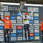 Podium Femmes Annemarie Worst Lucinda Brand Denise Betsema - Championnats du monde cyclo-cross 2021 - Alain Vandepontseele
