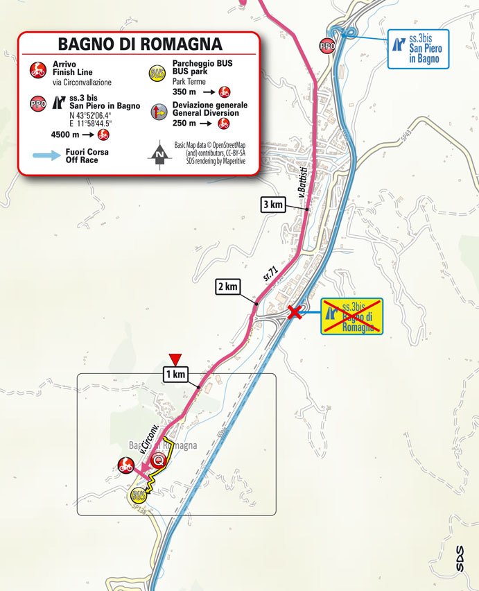 12e étape - Carte du final - Tour d'Italie Giro 2021