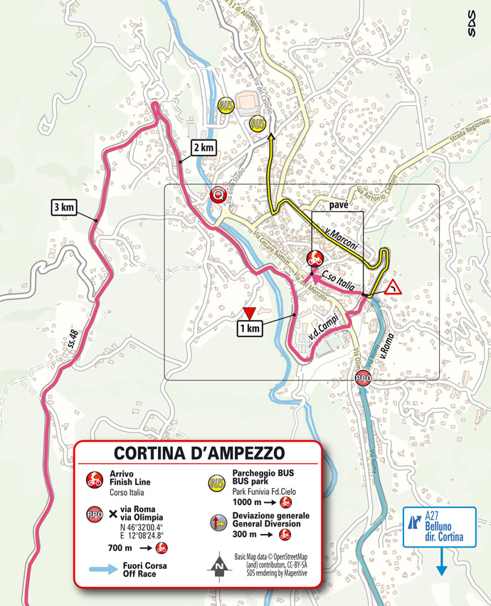 16e étape - Carte du final - Tour d'Italie Giro 2021