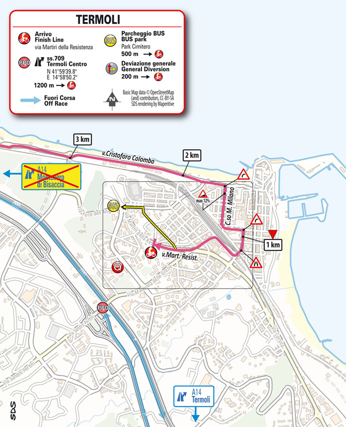 7e étape - Carte du final - Tour d'Italie Giro 2021