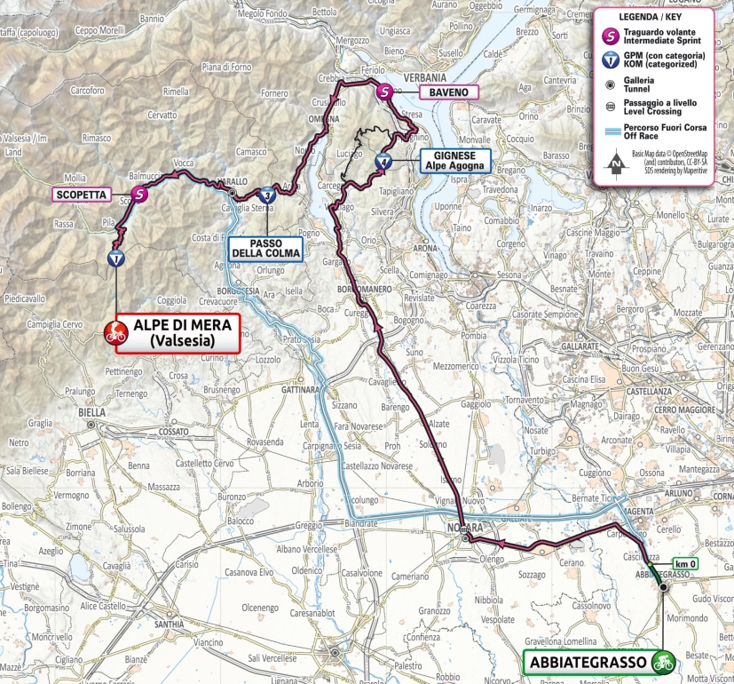 19e étape - Carte - Tour d'Italie Giro 2021