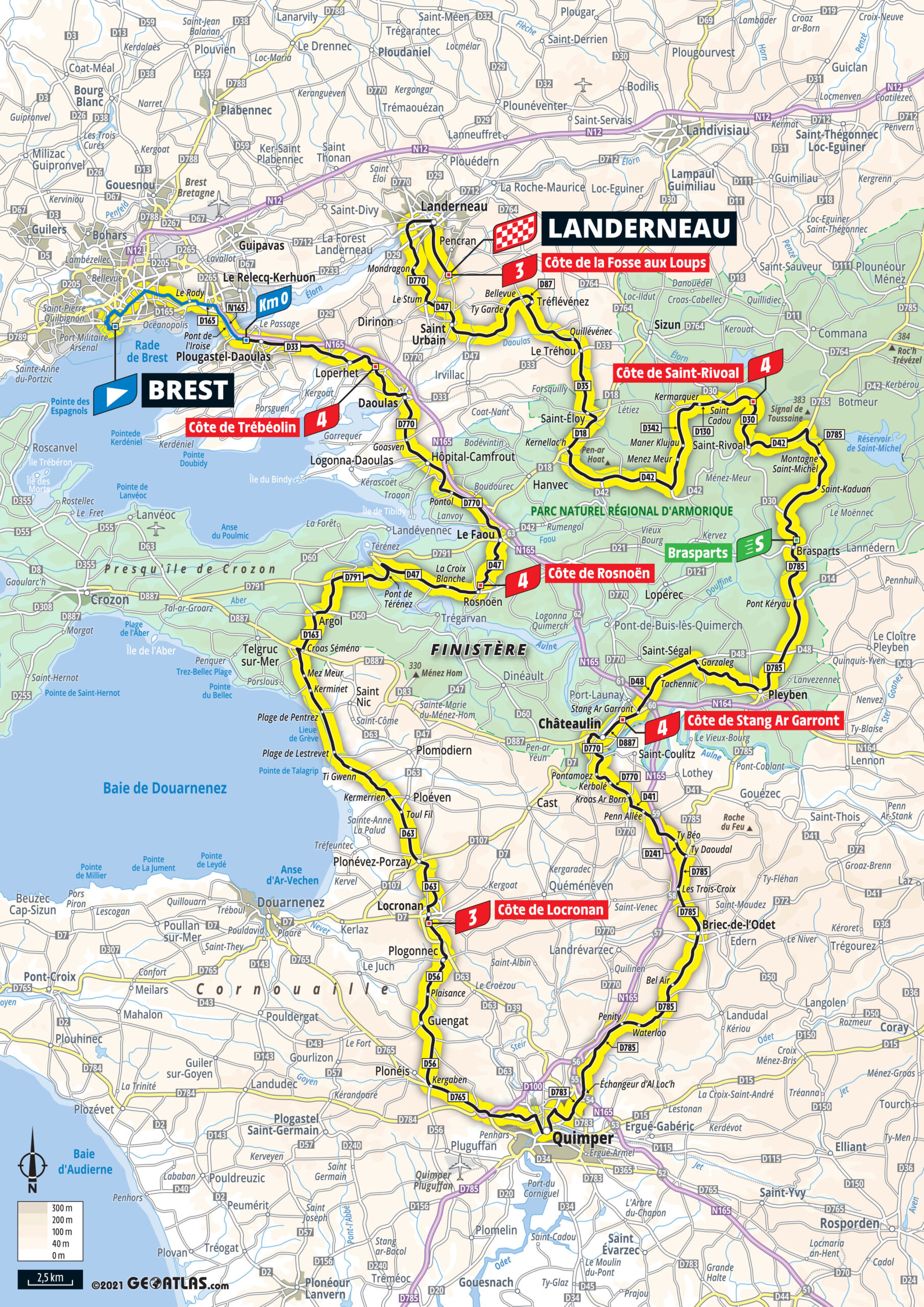 1re étape - Carte - Tour de France 2021