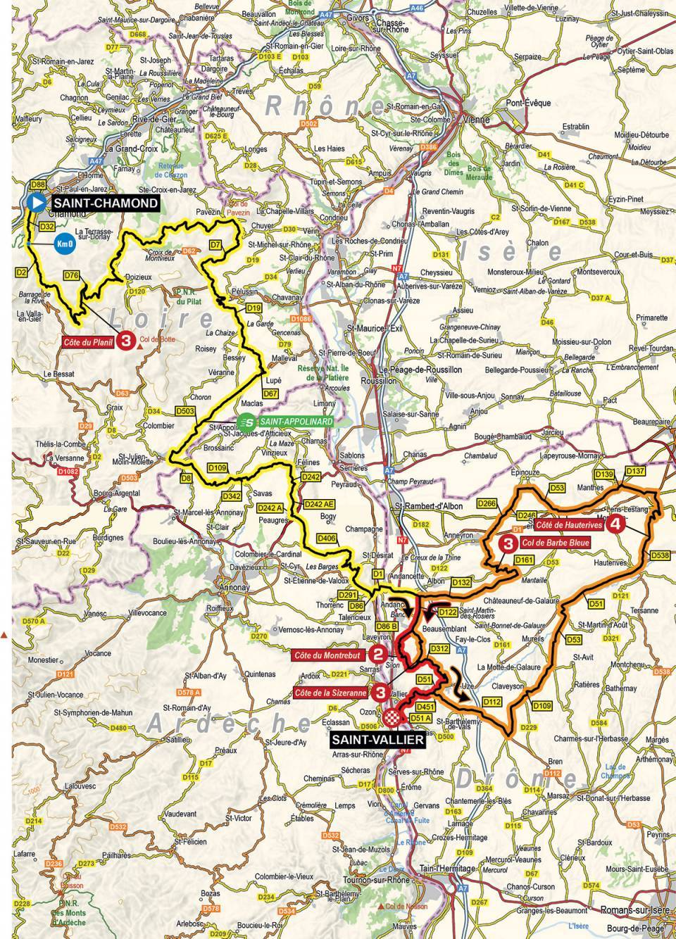 5e étape - Carte - Critérium du Dauphiné 2021