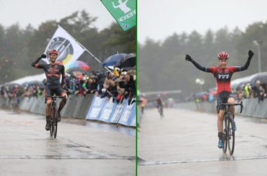 Montage Laurens Sweeck Annemarie Worst Vainqueurs - Cyclo-cross d'Oostmalle 2022 - Alain Vandepontseele