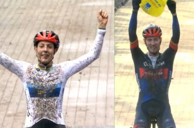 Montage Lucinda Brand Toon Aerts - Vainqueurs Cyclo-cross de Lille 2022 - Captures VRT