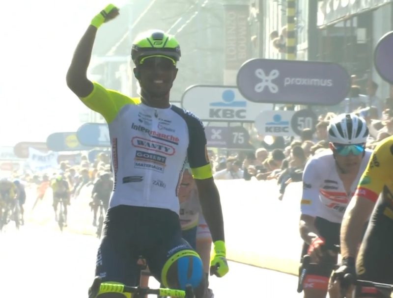 Biniam Girmay - Vainqueur Gand-Wevelgem 2022 - Capture Eurosport