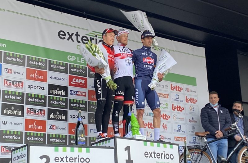 Podium Hommes Le Samyn 2022 - Hugo Hofstetter Matteo Trentin Dries De Bondt