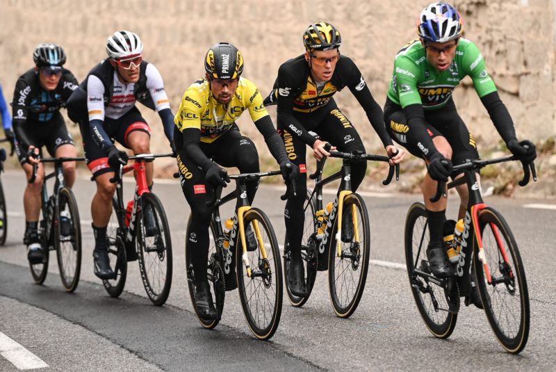 Primoz Roglic Steven Kruijswijk Wout van Aert Peloton - 8e étape Paris-Nice 2022 - ASO Alex Broadway