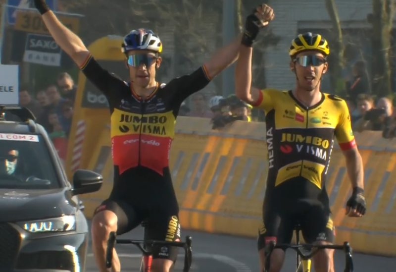 Wout van Aert Christophe Laporte - Victoire E3 Saxo Bank Classic 2022 - Capture Eurosport