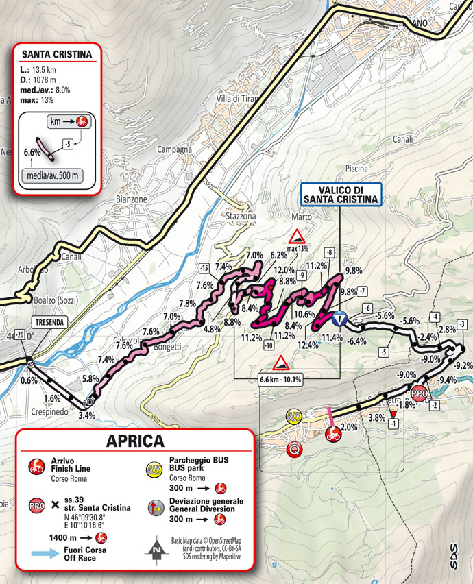 16ª etapa - Mapa de la final - Vuelta a Italia Giro 2022