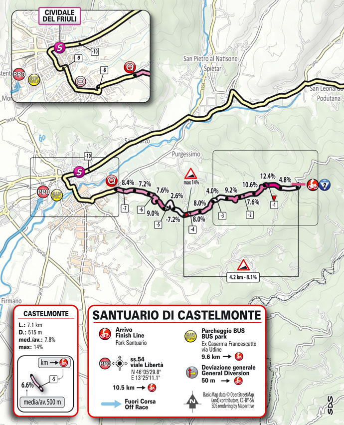 19a tappa - Mappa della finale - Giro d'Italia 2022