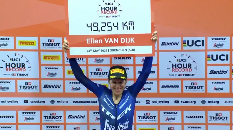 Ellen van Dijk - Record de l'Heure féminin 2022 - Capture YouTube Trek