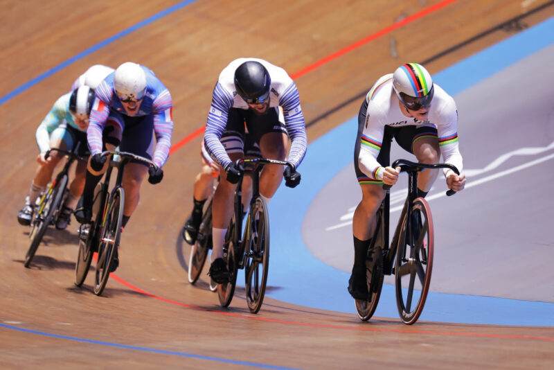 Le champion du monde de keirin Harrie Lavreysen lors de la 1re manche de l'UCI Track Champions League à Palma de Majorque, le samedi 12 novembre 2022. - Photo : Alex Whitehead/SWpix.com
