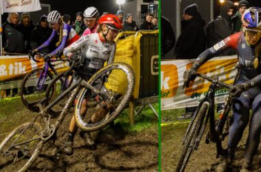 Montage Line Burquier Perrine Clauzel Pauline Ferrand-Prévot - Cyclo-cross de Diegem 2022 - Alain Vandepontseele