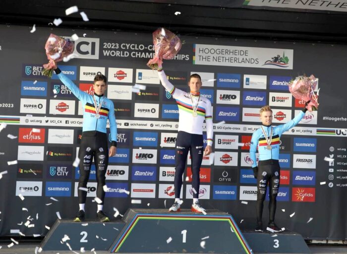 Podium Hommes - Championnats du monde de cyclo-cross Hoogerheide 2023 - Alain Vandepontseele