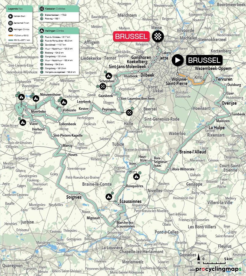 Carte - Brussels Cycling Classic 2023