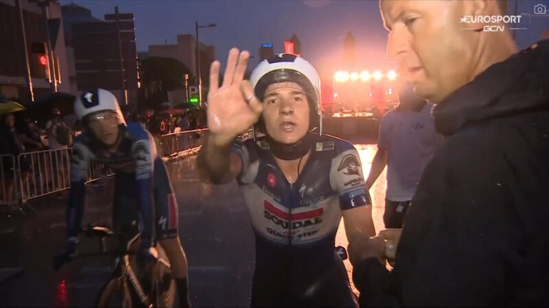 Remco Evenepoel Réaction 1re étape Tour d'Espagne Vuelta 2023 - Capture Eurosport