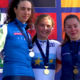 Fleur Moors Podium Course Junior Femmes - Championnats dEurope cyclisme sur route 2023 - Capture UEC