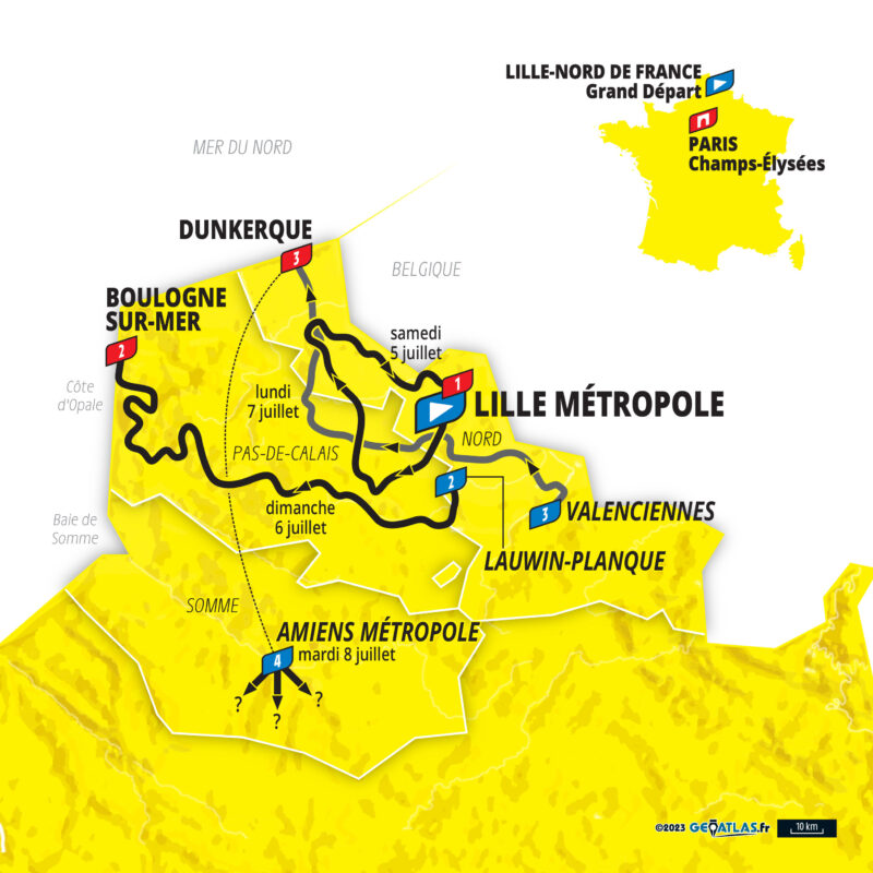 Carte - Grand Départ Tour de France 2025