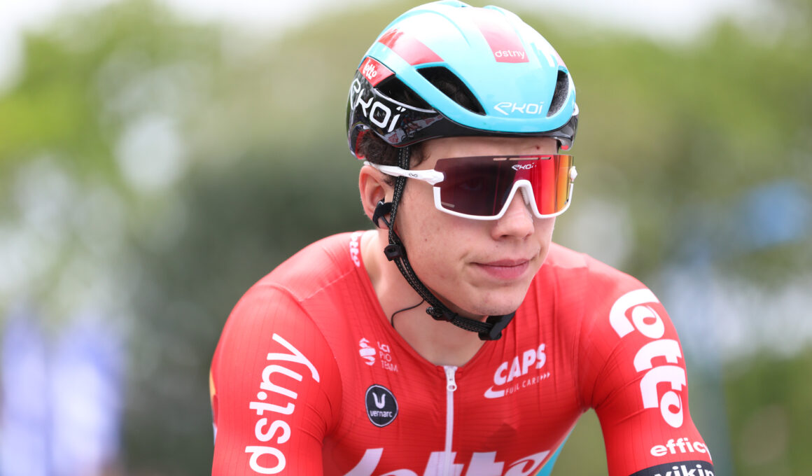 Arnaud De Lie (Lotto-Dstny) au départ du Tro Bro Léon 2023. - Photo : ASO/Jonathan Biche