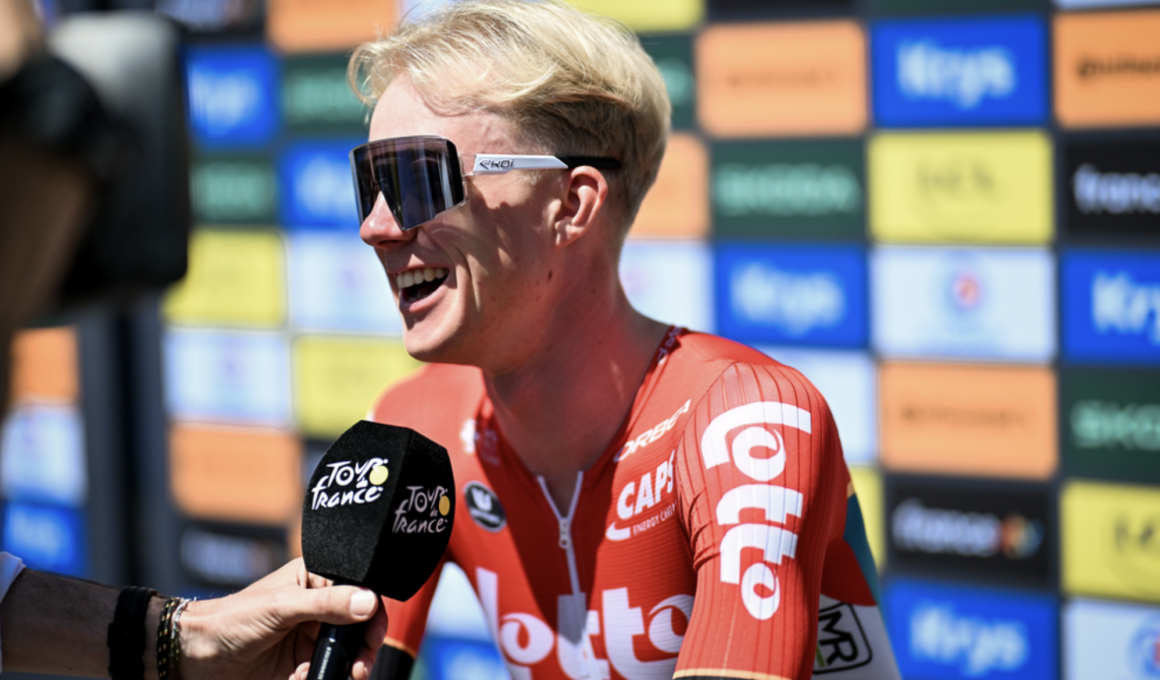 Le Belge Maxim Van Gils (Lotto-Dstny) au départ de la 4e étape du Tour de France 2024 - Photo : ASO/Billy Ceusters