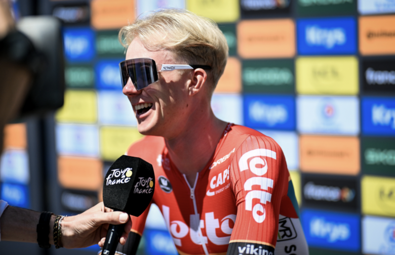 Le Belge Maxim Van Gils (Lotto-Dstny) au départ de la 4e étape du Tour de France 2024 - Photo : ASO/Billy Ceusters