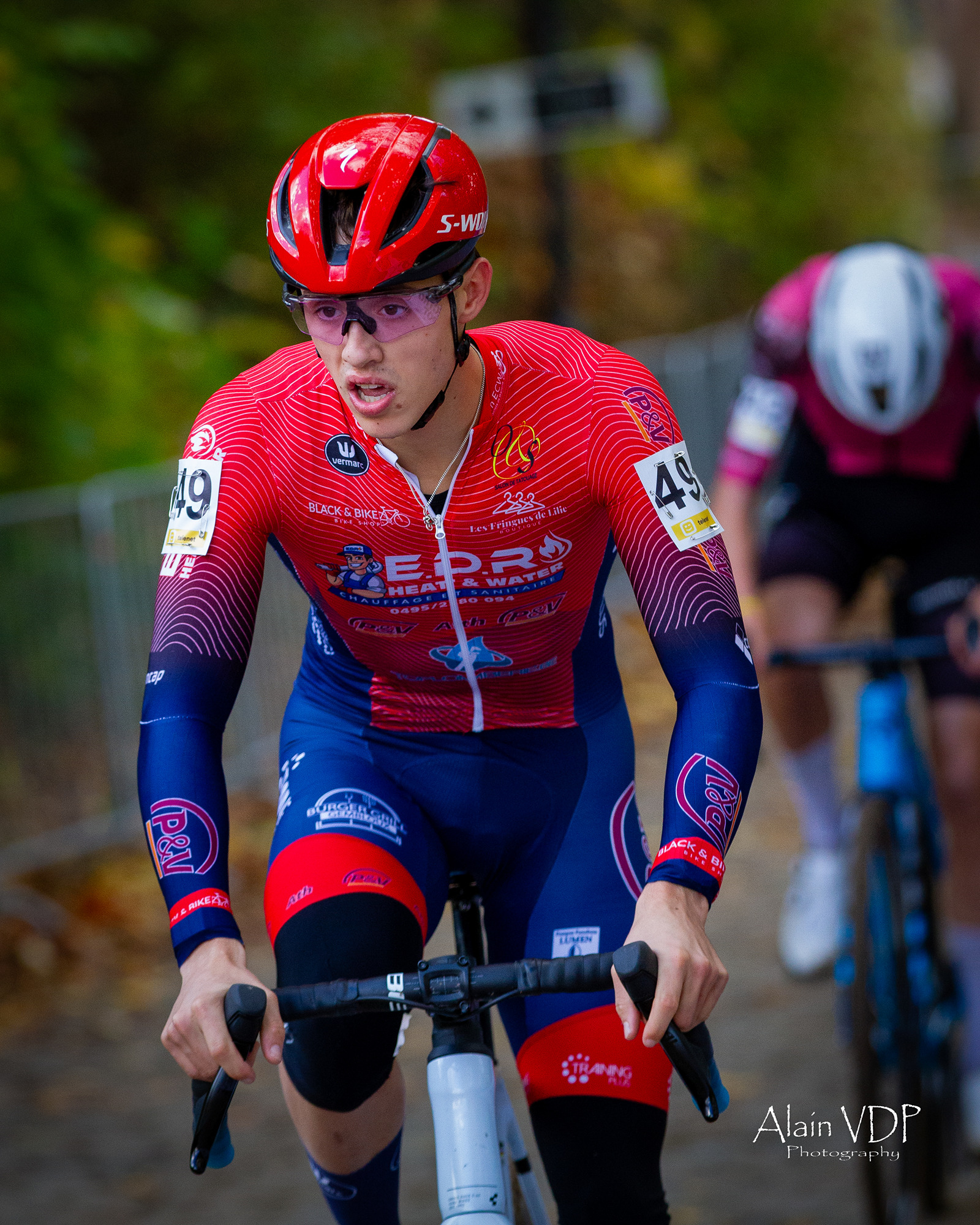 Le Belge Matheo Devallée (Entente Cycliste de Wallonie) lors du cyclo-cross d'Overijse, le 26 octobre 2025 - Photo : Alain Vandepontseele/Alain VDP Photography