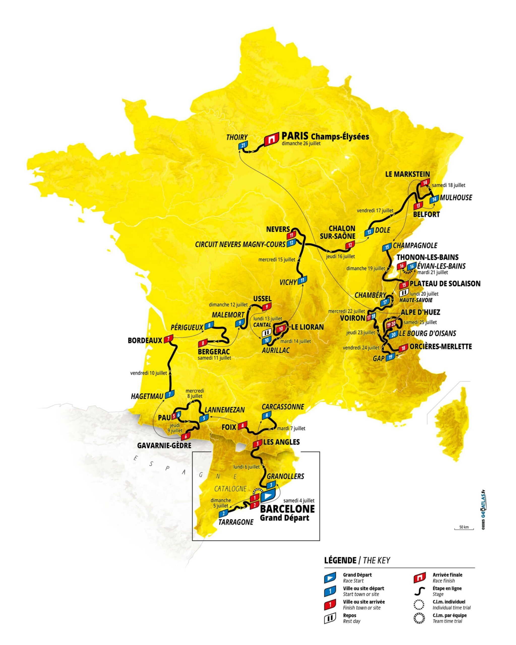 Tour de France 2026 - Carte générale