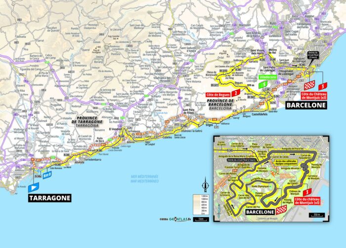 La carte de la 2e étape du Tour de France 2026 - Crédit : ASO/Geoatlas