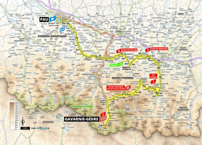 La carte de la 6e étape du Tour de France 2026 - Crédit : ASO/Geoatlas