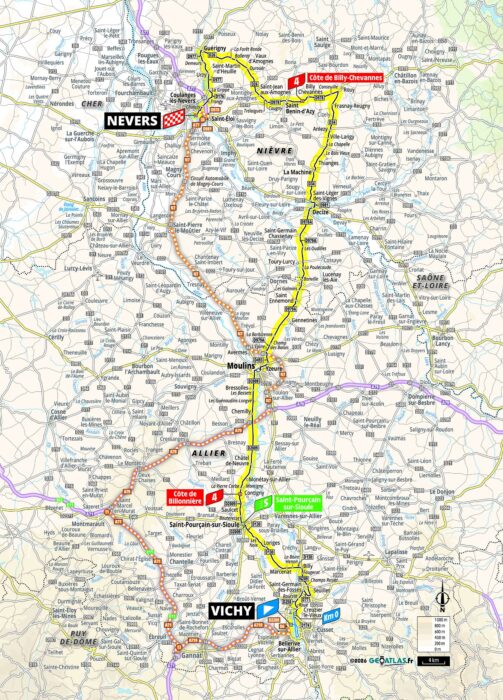 La carte de la 11e étape du Tour de France 2026 - Crédit : ASO/Geoatlas