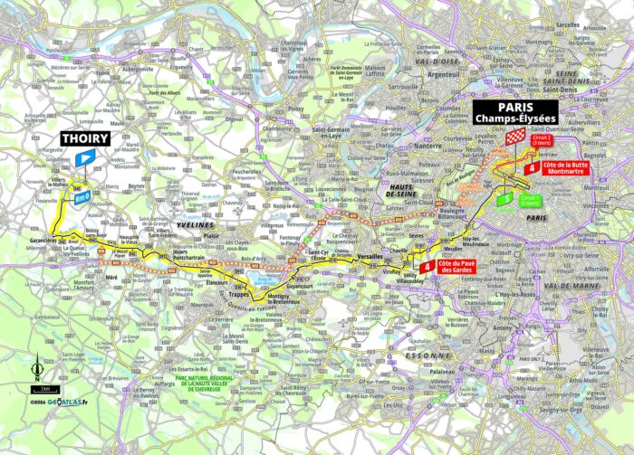 La carte de la 21e étape du Tour de France 2026 - Crédit : ASO/Geoatlas